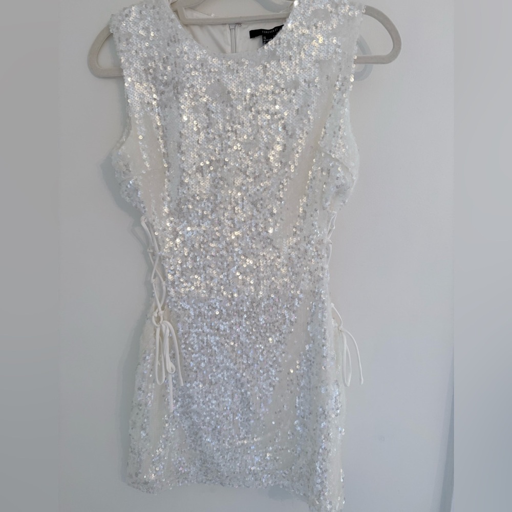 Forever 21 White Sequin Mini Dress